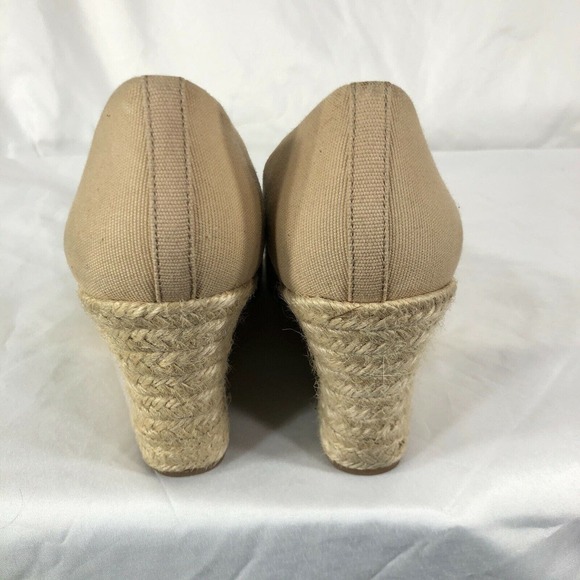 J.Crew Women's Canvas Espadrille Wedge Heel Size 9 A1244 Jute Sole - Picture 4 of 11
